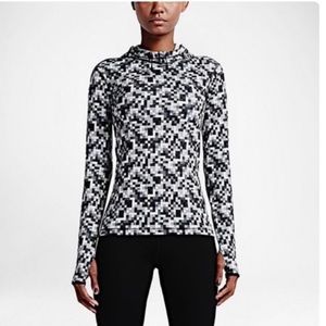 Nike Pro Dri Fit Glitch checkered pullover hoodie